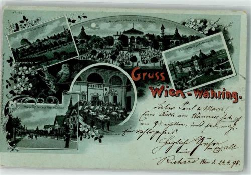 Wien 1898 Sternwarte Hochschule Gasthaus Türkenschanzpark