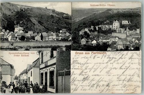 Martinstein 1909 Schloss-Ruine Dhaun Spezereihandlung Rickes Kinder