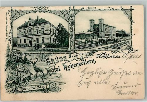 Kohlfurt 1901 Hotel Hohenzollern Bahnhof