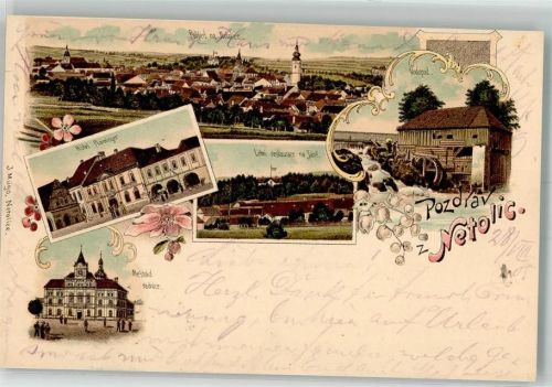 Nettolitz 1905 Mühle Hotel Planinger Rathaus