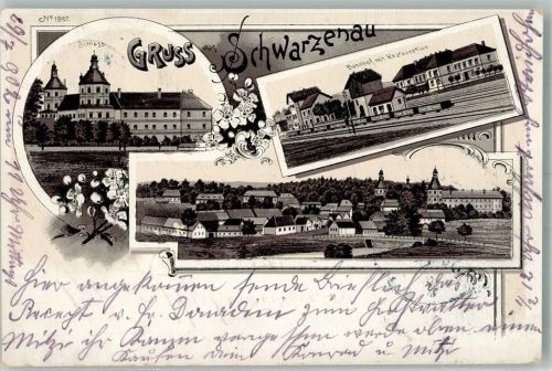 Schwarzenau 1900 Schloss Bahnhof Gasthaus