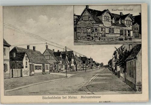 Bischofsheim 1919 Mainzerstraße Kaufhaus Schnabel sign. AP