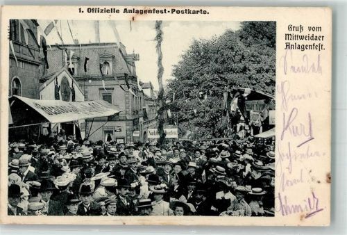 Mittweida 1904 Foto AK Mittweidaer Anlagenfest 1. Offizielle Anlagen-Postkarte