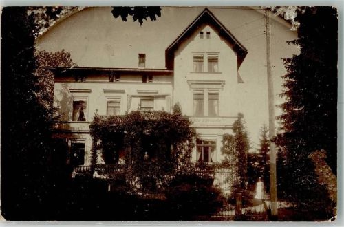 Bad Landeck Ladek-Zdroj 1909 Foto AK Ort handschriftlich Pension Elfriede