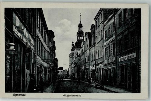 Sprottau 1918 Glogauer Straße Geschäft Feldpost WK I