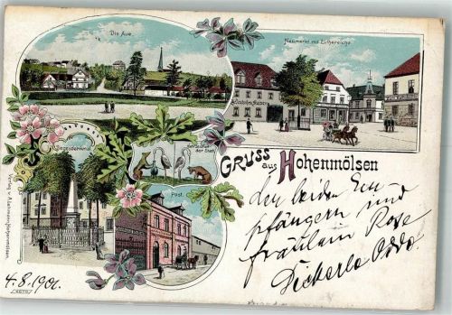 Hohenmölsen 1901 Die Aue Neumarkt Luthereiche Siegesdenkmal Post