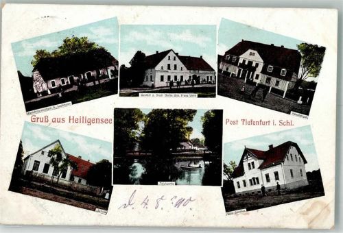 Tiefenfurt 1910 Heiigensee Gasthaus Gerichtskretscham Gasthaus zur Stadt Berlin Schule