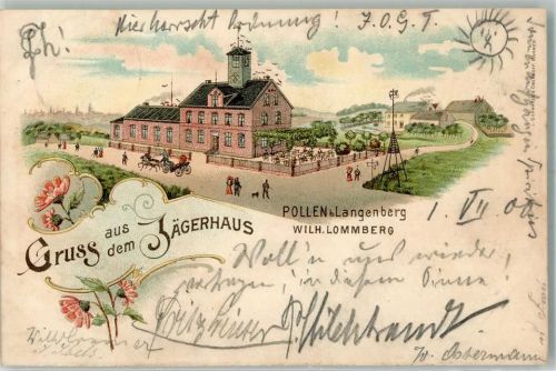 Langenberg 1900 Pollen Gasthaus Jägerhaus Windrad