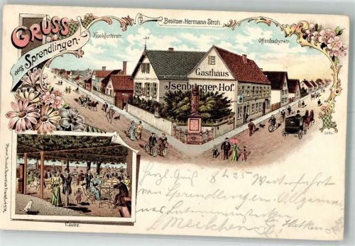 Sprendlingen 1900 Gasthaus Isenburger Hof Gartenlaube Offenbacherstraße Frankfurterstraße