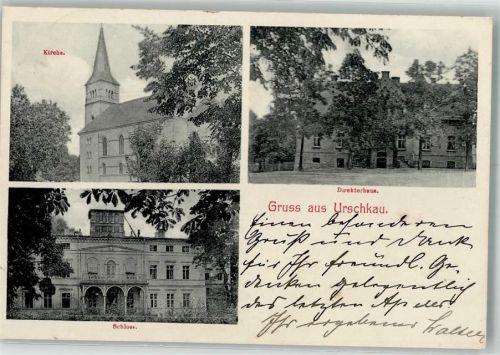 Steinau an der Oder 1908 Urschkau Kirche Schloss Direktorhaus
