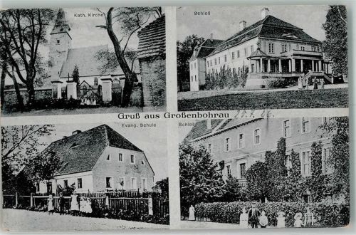 Grünberg 1926 Großenbohrau Kath. Kirche Schloss Ev. Schule