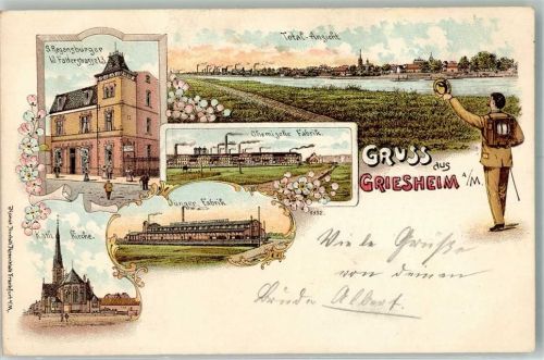 Griesheim Wanderer Dünger-Fabrik Chemische Fabrik Kath. Kirche Geschäftshaus Regensburger