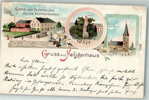 Heiligenhaus 1901 Gasthaus zum Deutschen Haus Denkmal Kath. Kirche