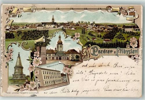 Pribyslav 1899 Schloss Denkmal Marktplatz