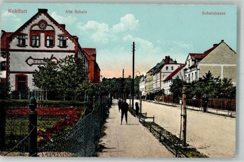 Kohlfurt Wegliniec 1915 Foto AK Schulstrasse Alte Schule