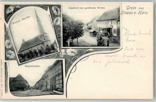39264 O3401 Lindau , Anh - Kath. Kirche Gasthaus zur goldenen Krone Sackgasse
