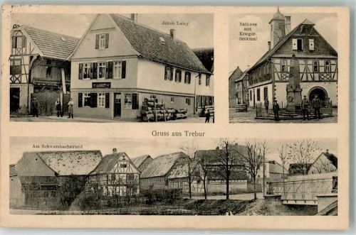 65468 W6097 Trebur 1915 - Rathaus Kriegerdenkmal Am Schwarzbachstrand Haus Jakob Luley
