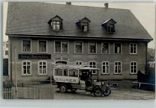 Görwihl Foto AK Gasthaus zum Deutschen Kaiser Postauto Ort handschriftlich