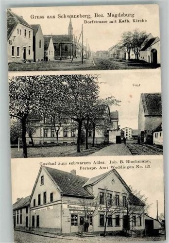 Schwaneberg Dorfstraße Gut Gasthaus zum schwarzen Adler Materialwaren-Handlung