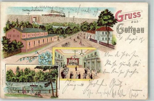 Gottgau 1901 Gasthaus Etablissement Saalbau Gartenwirtschaft Ballsaal Gasthaus zu Gottgau