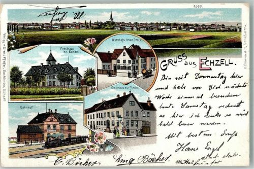 Echzell 1902 Forsthaus Gasthaus Stoll Gasthaus zur Traube Bahnhof