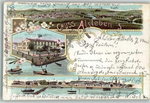 Alsleben 1899 Gasthaus zur neuen Sonne Alsleben Saale