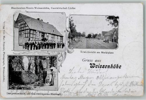 Weißenhöhe 1905 Gasthaus Lüdke Handwerker-Verein Herrngarten Flottwell