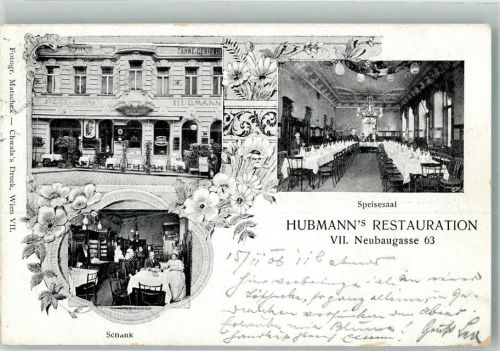 Wien 1906 Gasthaus Hubmann Neubaugasse 63
