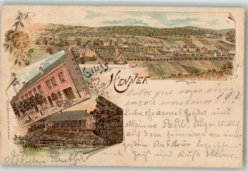 Hennef 1897 Gasthaus Bahnpost Köln- Frankfurt