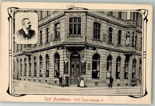 Wien 1906 Cafe Hauptmann Kaiserstrasse 61