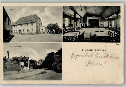Niemberg Gasthaus Niemberg Saal Bahnhofstraße Bahnpost Magdeburg Zug 466
