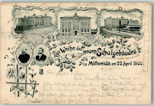 Mittweida 1901 Einweihung des neuen Schulgebäudes 23. April 1900 Direktoren der Realschule und der Bürgerschule