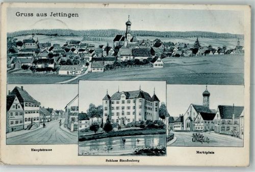 89343 W8876 Jettingen-Scheppach 1913 - Schloß Staufenberg Hauptstraße Marktplatz