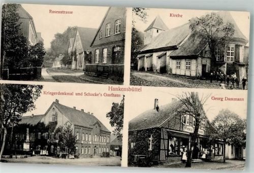 Hankensbüttel Rosenstraße Kirche Gasthaus Schnake Geschäftshaus Dammann