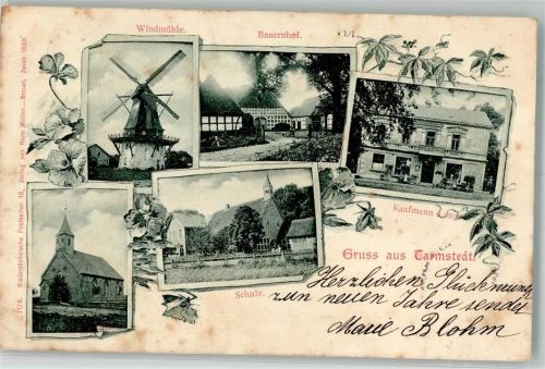 Tarmstedt 1899 Windmühle Schule Bauernhof Wohnhaus Kaufmann Lange
