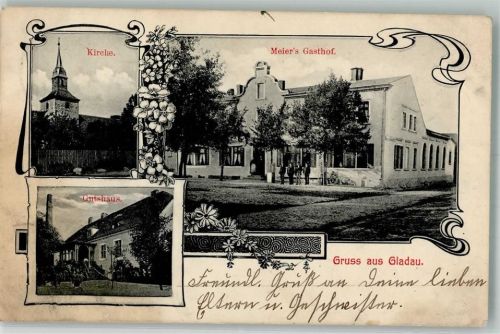 39307 O3281 Gladau 1910 - Gutshaus Gasthaus Meier