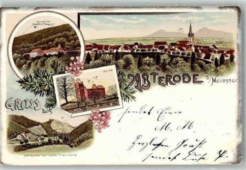 Abterode 1898 Meissner Schwalbenthal Höllental Hotel Frau Holle Ruine
