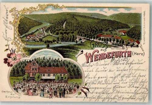 Wendefurth 1903 Gasthaus zur Erholung Gartenwirtschaft