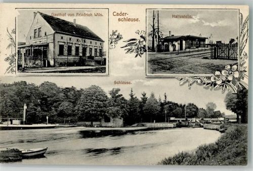 39307 O3281 Kade - Haltestelle Bahnübergang Caderschleuse Gasthaus Wils Bahnpost Berlin-Holzminden