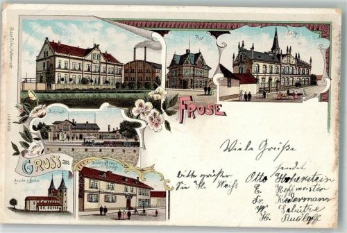 Frose Stift Bahnhof Gasthaus zum goldenen Löwen Post Bahnpost Halle