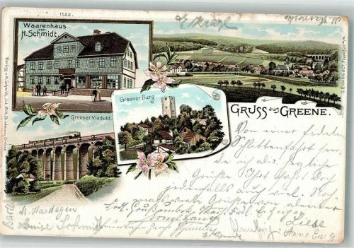 Greene 1901 Greener Burg Greener Viadukt Warenhaus Schmidt
