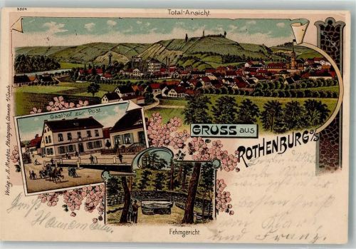 Rothenburg 1900 Gasthaus zur Post Fehmgericht