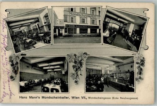 Wien 1917 Gasthaus Mondscheinkeller Mondscheingasse