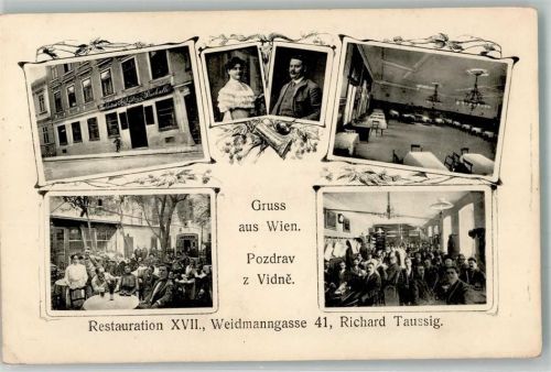 Wien 1911 Gasthaus Taussig Weidmannsgasse 41