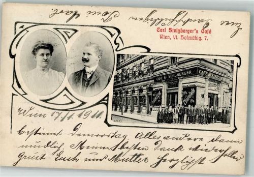 Wien 1911 Cafe Steigberger Hofmühlgasse 7