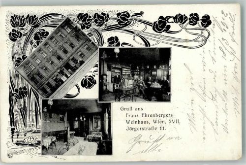 Wien 1912 Gasthaus Weinhaus Ehrenberg Jörgerstrasse 11