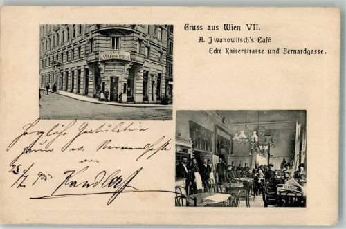 Wien 1905 Gasthaus Iwanowitsch Kaiserstrasse