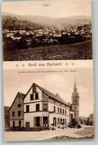 Gerbach 1913 Geschäftshaus Dohn Kirche St. Michael
