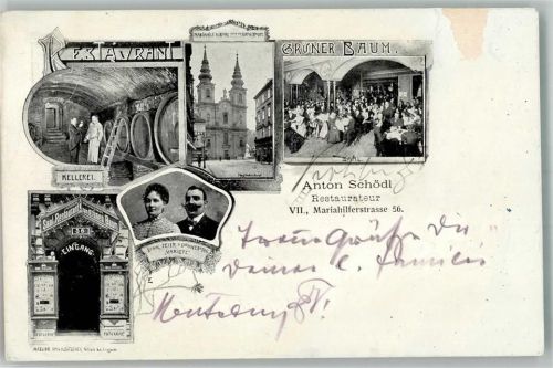 Wien 1910 Gasthaus Grüner Baum Mariahilferstrasse 56 Kirche