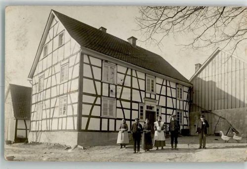 Kürten 1913 Gerhardsberg Bauernhaus Scheune Gänse Ort handschriftlich